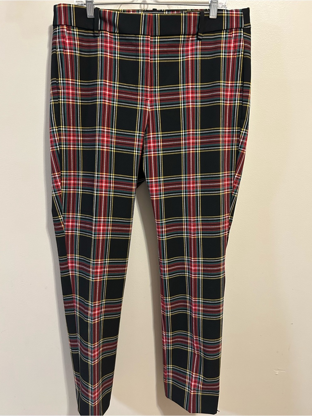 NEW J Crew Ruby Full Length Pants 14 Stewart Tartan Plaid Holiday Stretch Pants